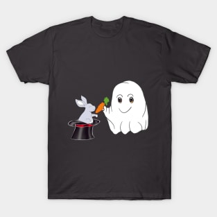 Ghost with carrot and rabbit in a hat T-Shirt